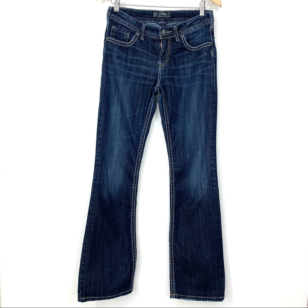 Silver Jeans Natsuki Y2K Contrast Stitch Boot Cut Blue Jeans Size 28